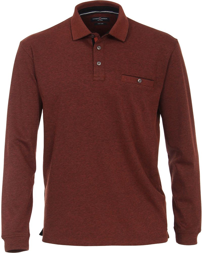 Casa Moda Poloshirt LS Dunkelrot - Größe M günstig online kaufen