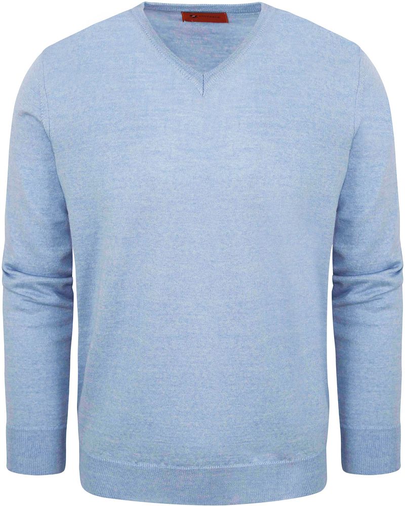 Suitable Pullover V-Ausschnitt Wolle Hellblau - Größe Xl