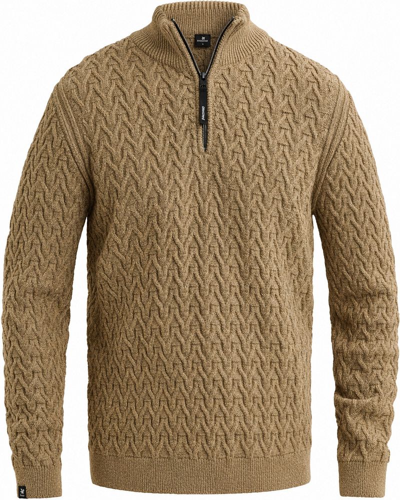 Vanguard Pullover Half-Zip Wollmischung Beige - Größe 3XL