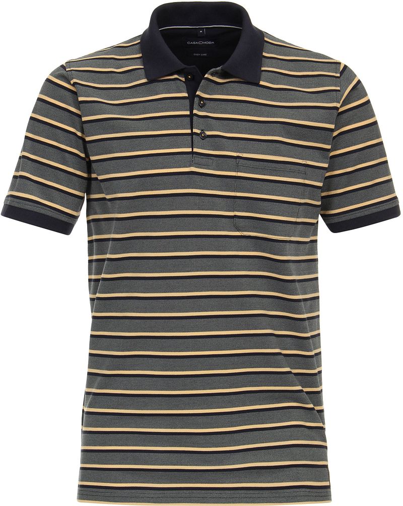 Casa Moda Poloshirt Streifen Grün - Größe L