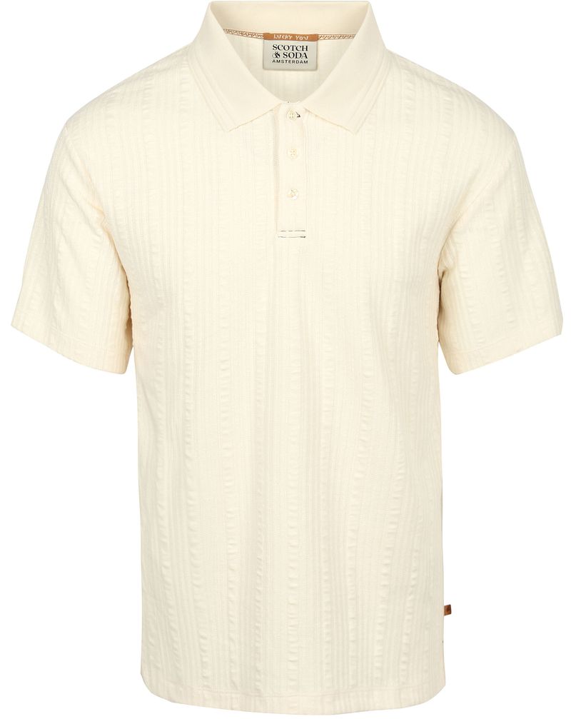Scotch and Soda Knitted Polo Structured Ecru