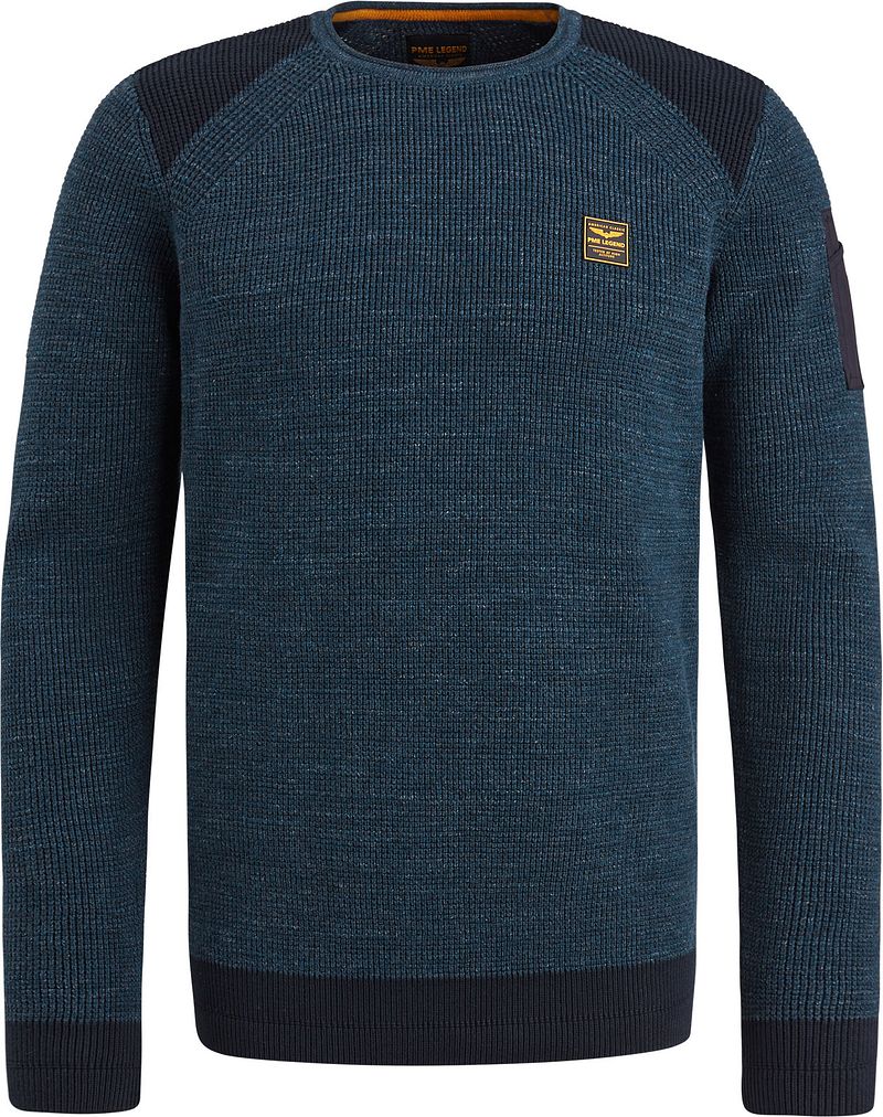 PME Legend Sweater Rib Melange Blau - Größe 3XL günstig online kaufen