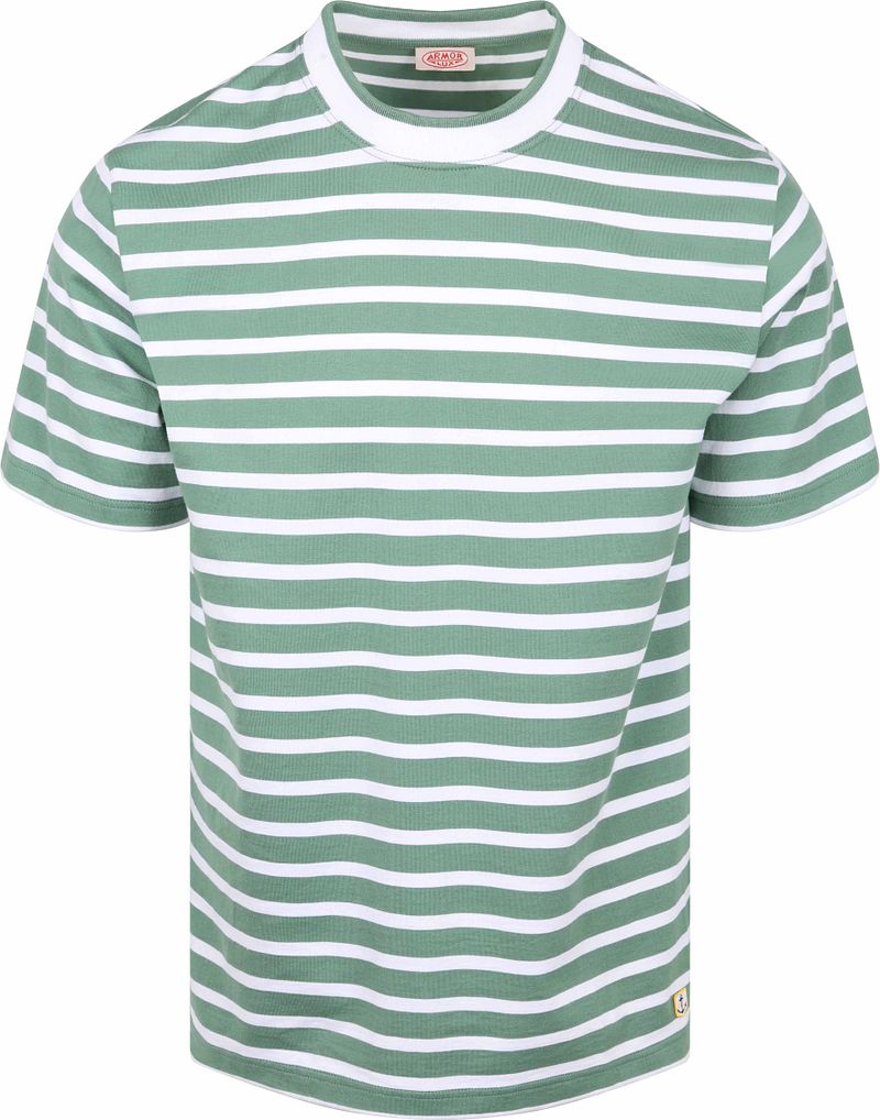 Armor-lux T-Shirt H&egrave;ritage Strepen Groen