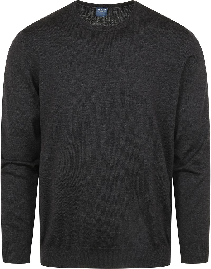 Olymp Pullover O-Hals Wolle Dunkelgrau - Größe XL günstig online kaufen