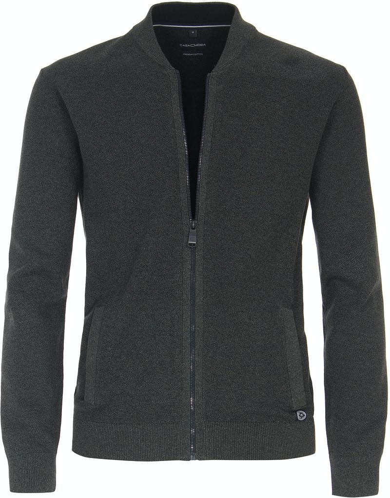 Casa Moda Zip Strickjacke Anthrazit - Größe 3XL günstig online kaufen