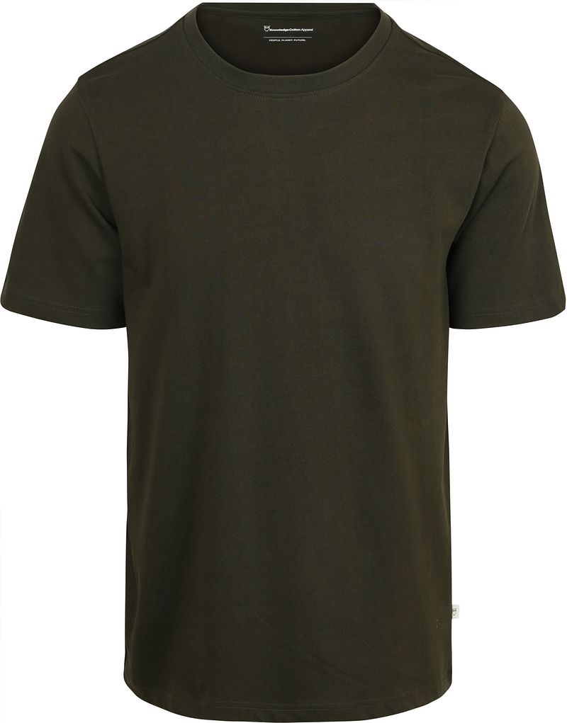 KnowledgeCotton Apparel T-shirt Olive - Größe M günstig online kaufen