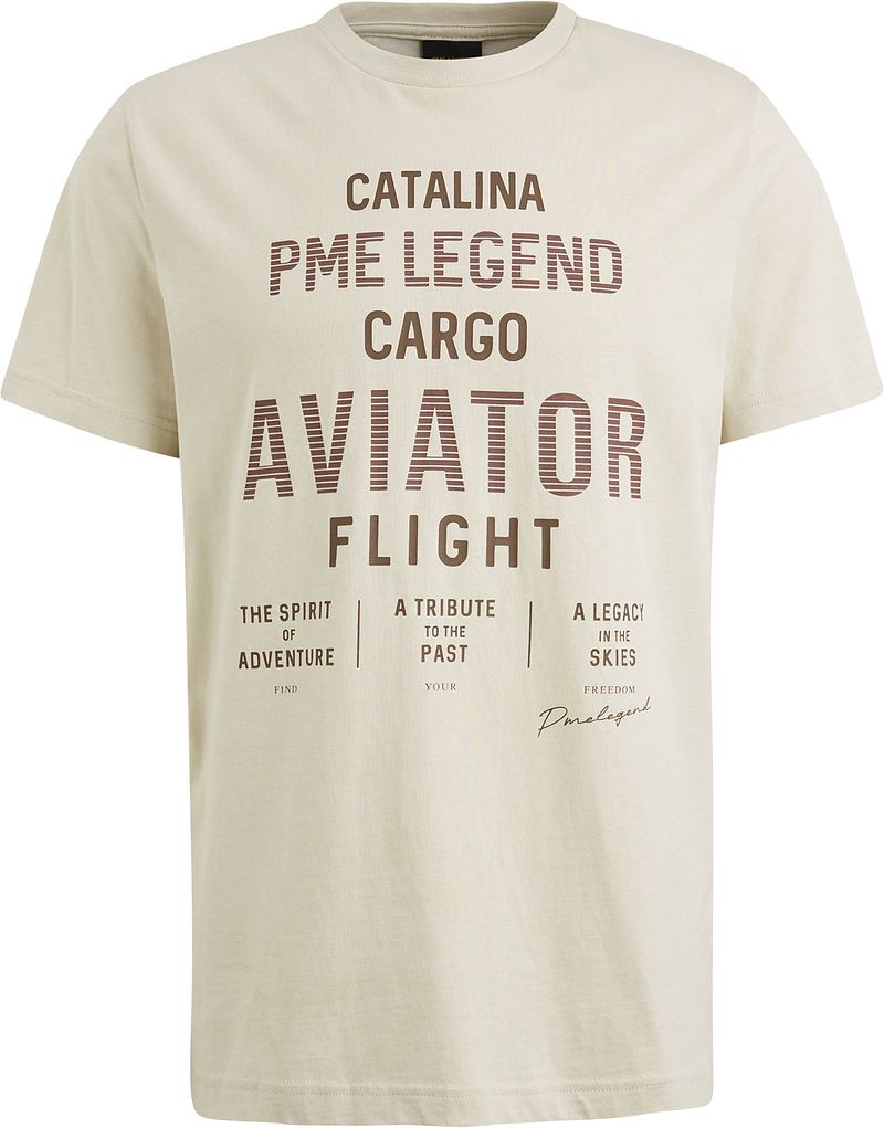 PME Legend Jersey Logo T-Shirt Ecru - Größe L