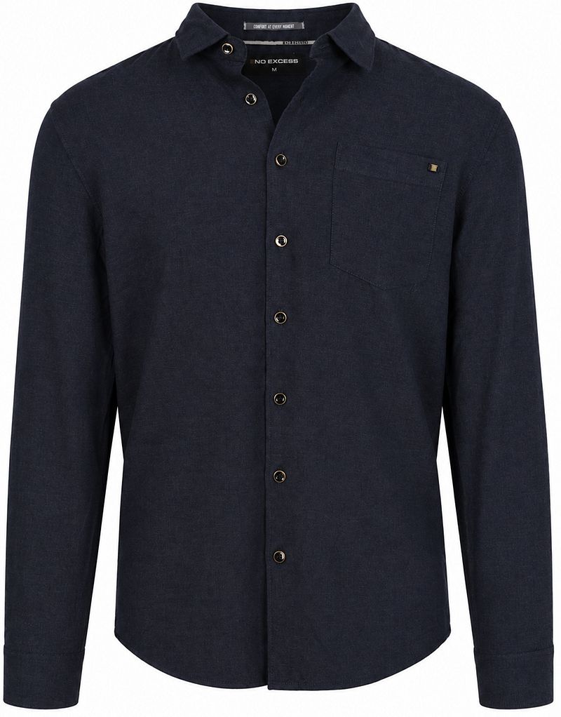 No Excess Overhemd Antraciet Melange Flannel
