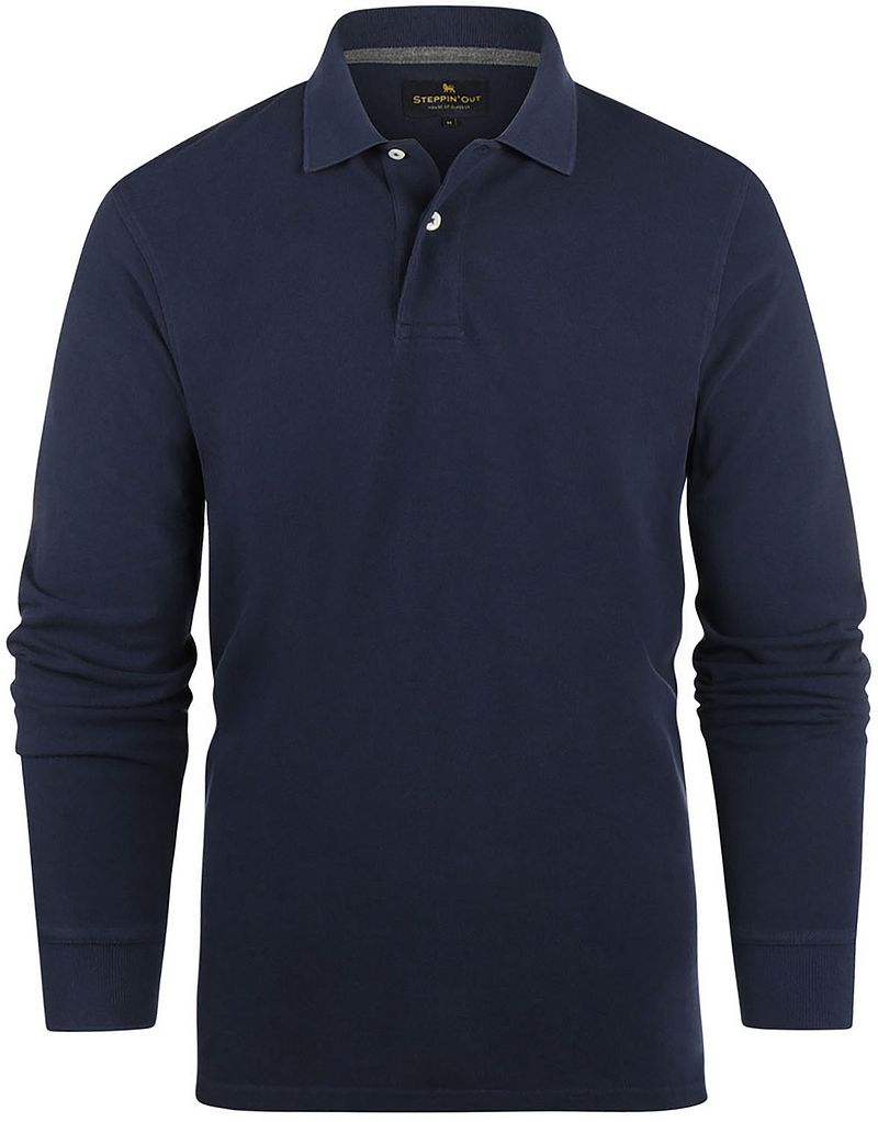 Steppin' Out Longsleeve Polo Piqué Classic Navy - Größe XXL