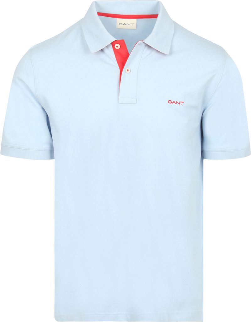 Gant Contrast Piqu&eacute; Poloshirt Fresh Blauw