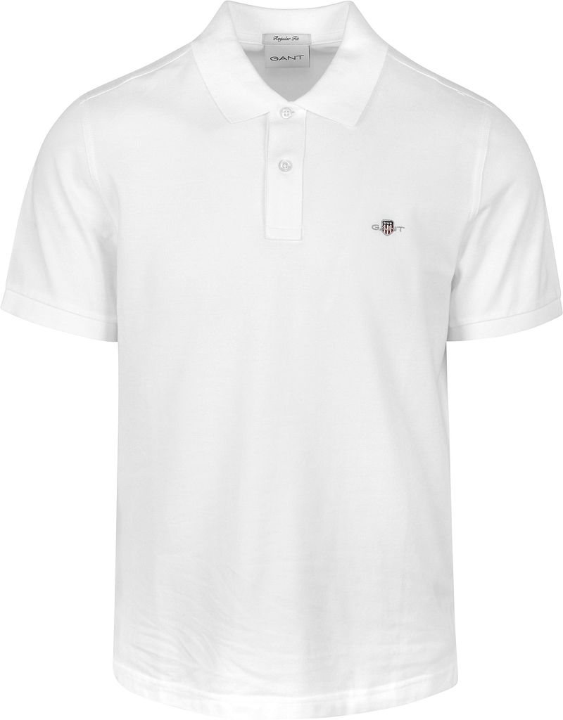 Gant Shield Piqué Poloshirt Weiß - Größe 3XL günstig online kaufen