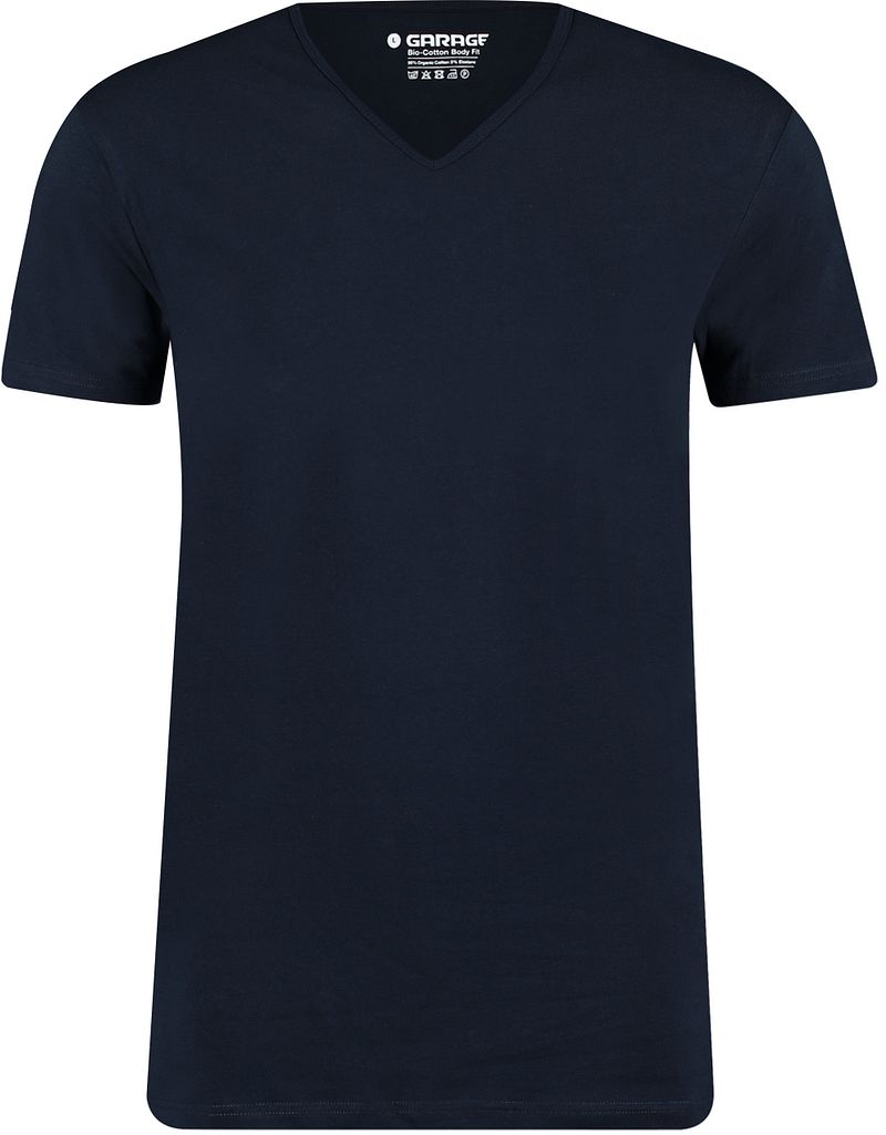 Garage 2-Pack Basic T-shirt Bio V-Ausschnitt Dunkelblau - Größe XXL günstig online kaufen