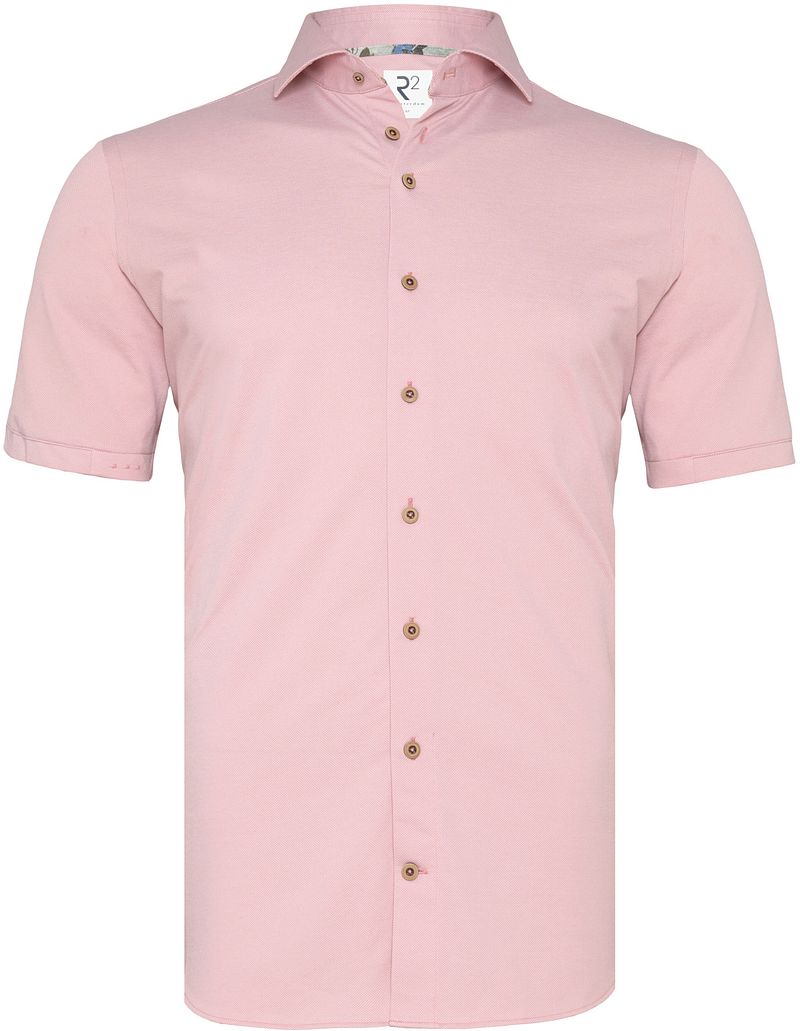 R2 Japanese Knitted Kurzarm Hemd Rosa - Größe 3XL