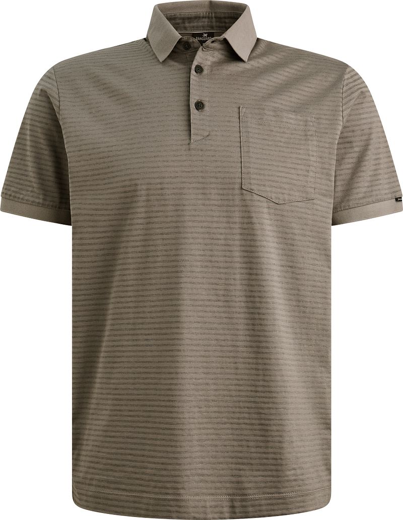 Vanguard Jersey-Polo Gestreift Taupe - Größe Xl