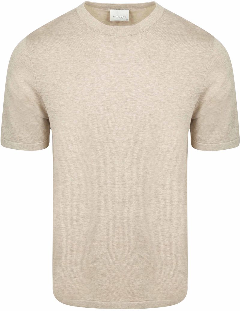 Profuomo T-Shirt Gestricktes Beige - Größe XL
