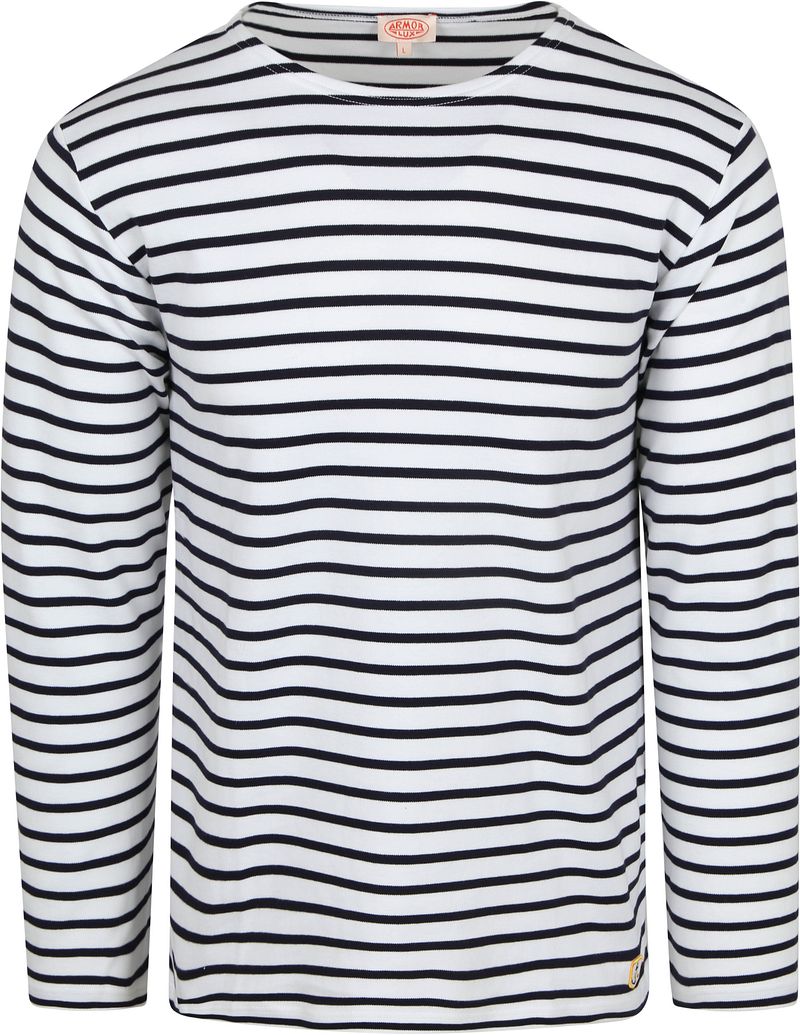 Armor-Lux Pullover Streifen Weiß Dunkelblau - Größe XL günstig online kaufen