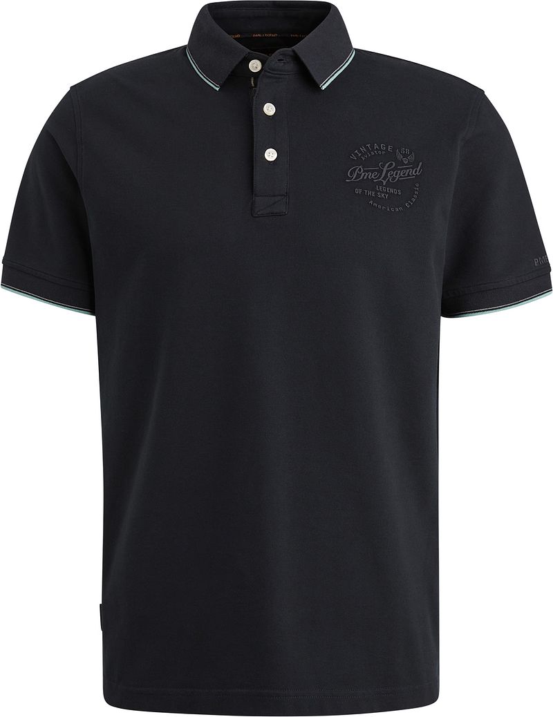 PME Legend Poloshirt Piqué Logo Navy - Größe M