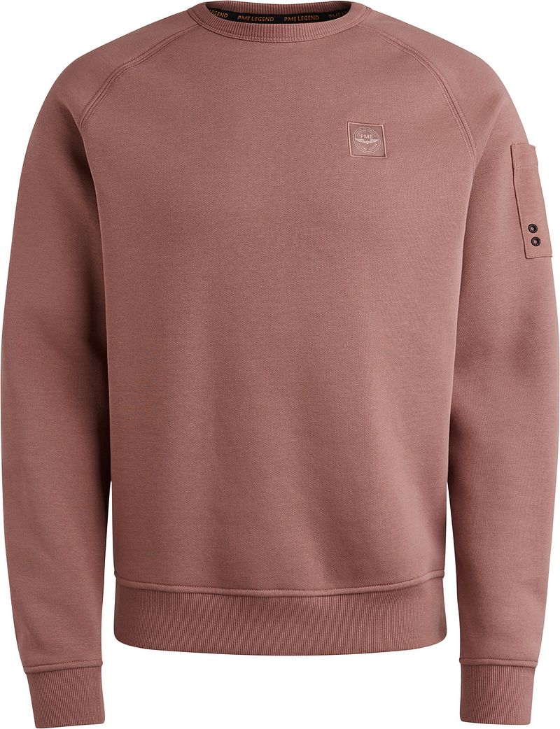 PME Legend Sweater Logo Nussbraun Regular Fit - Größe 3XL