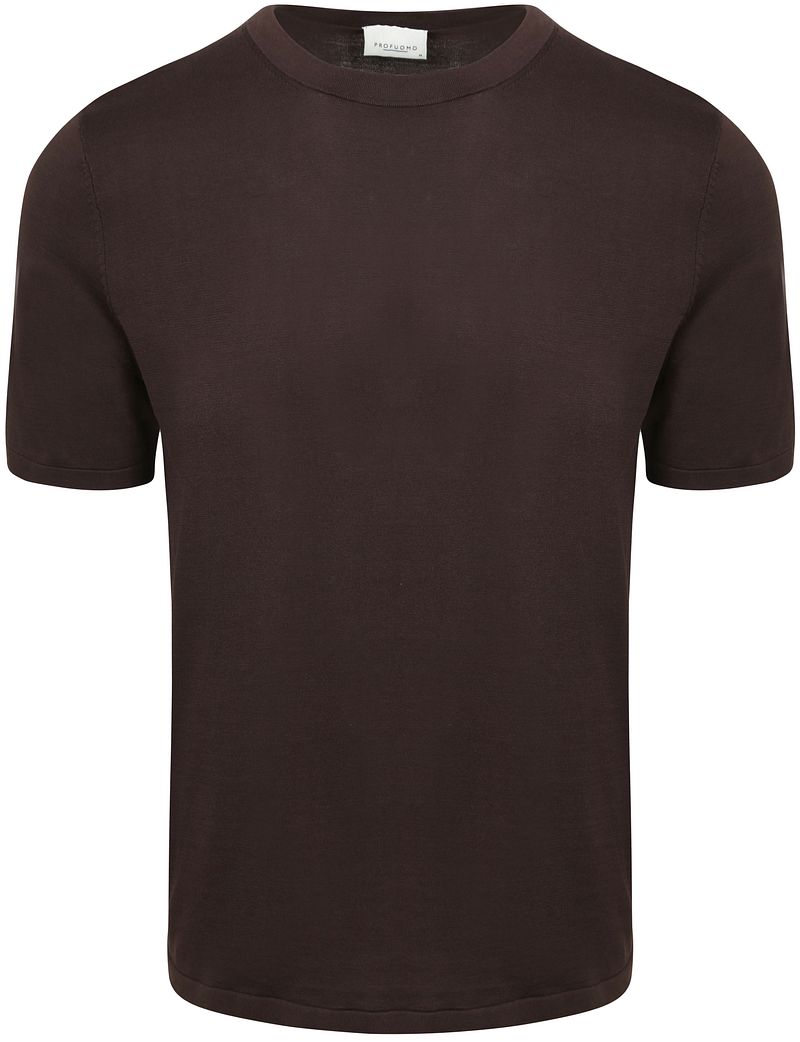 Profuomo T-Shirt Knitted Braun - Größe S günstig online kaufen