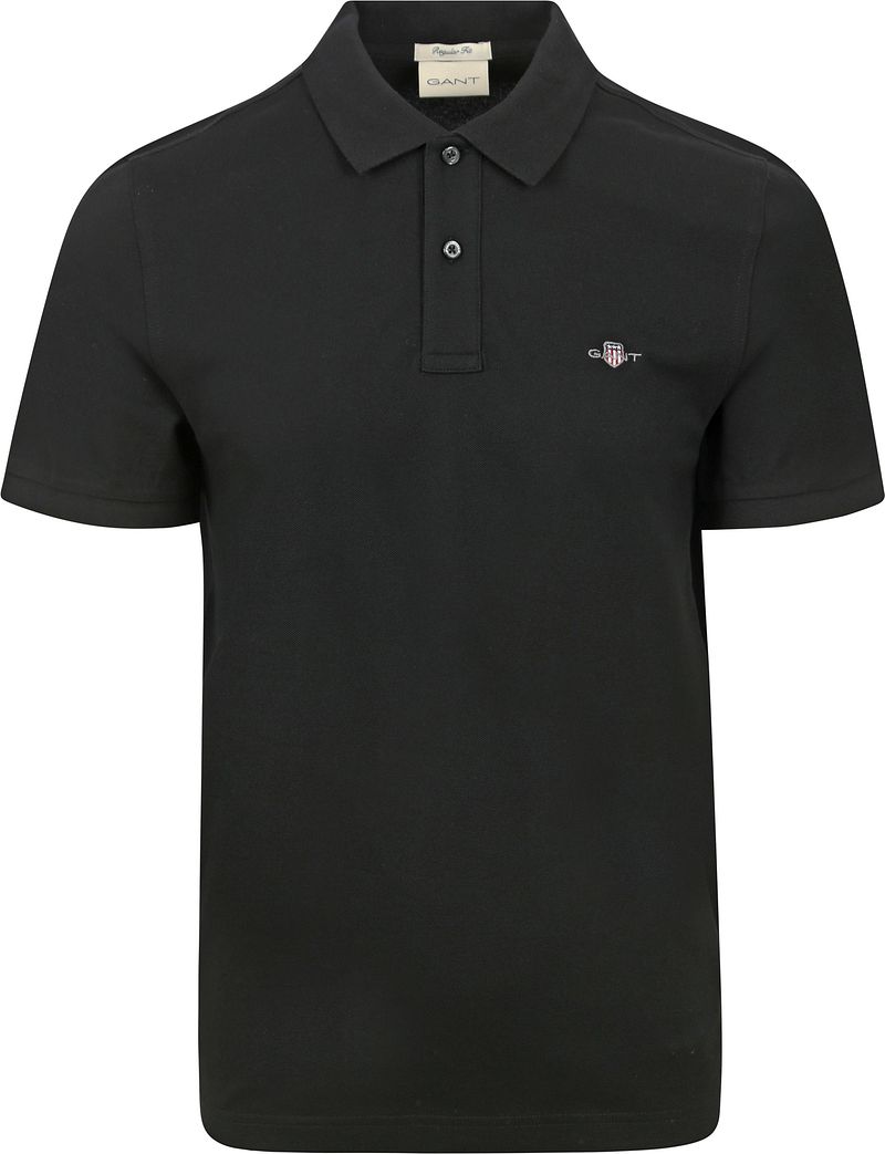 Gant Shield Piqué Poloshirt Schwarz - Größe XL günstig online kaufen