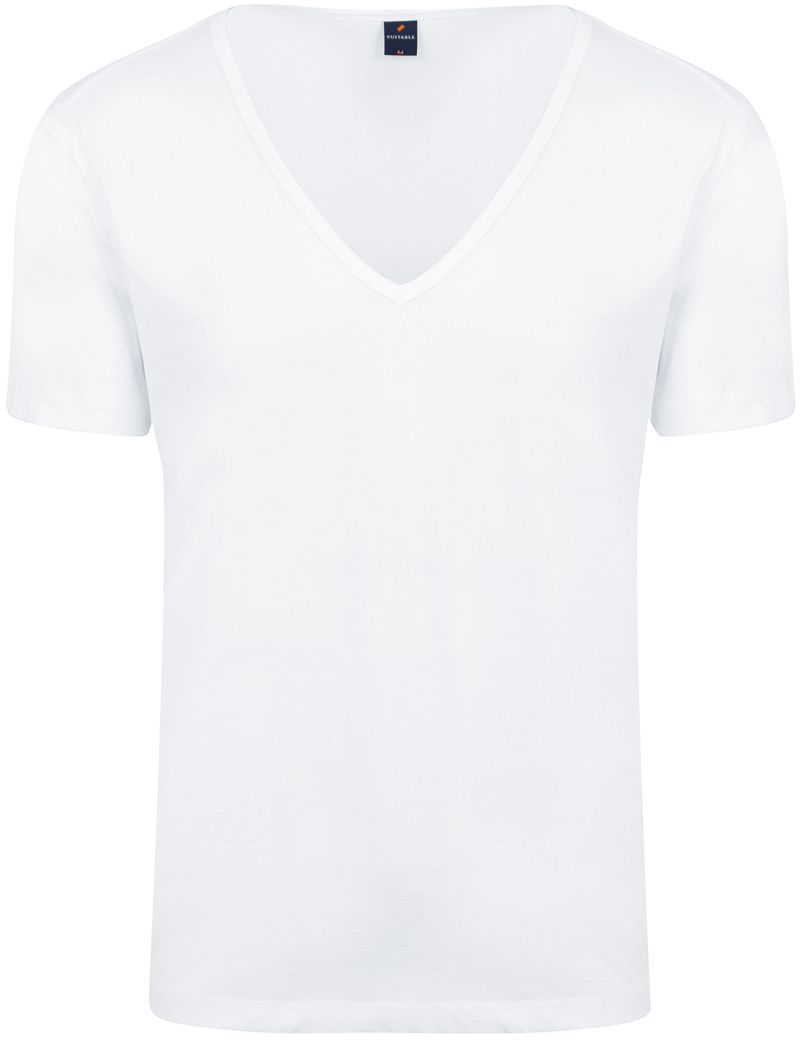 Suitable Vitaru T-Shirt Tiefer V-Ausschnitt Weiß 6-Pack - Größe L günstig online kaufen