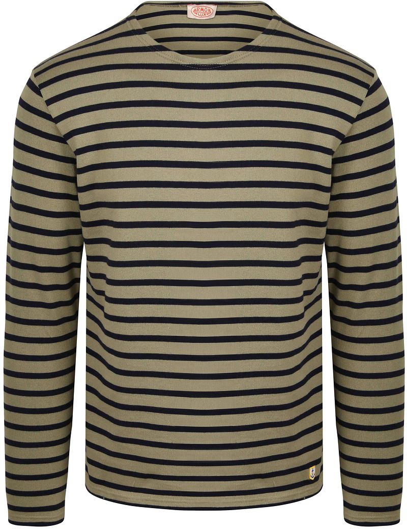 Armor-lux Heavy Longsleeve T-Shirt Strepen Kaki