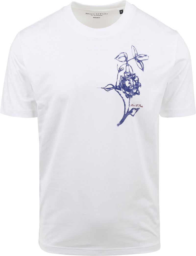Marc O'Polo T-Shirt Blume Weiß - Größe Xxl