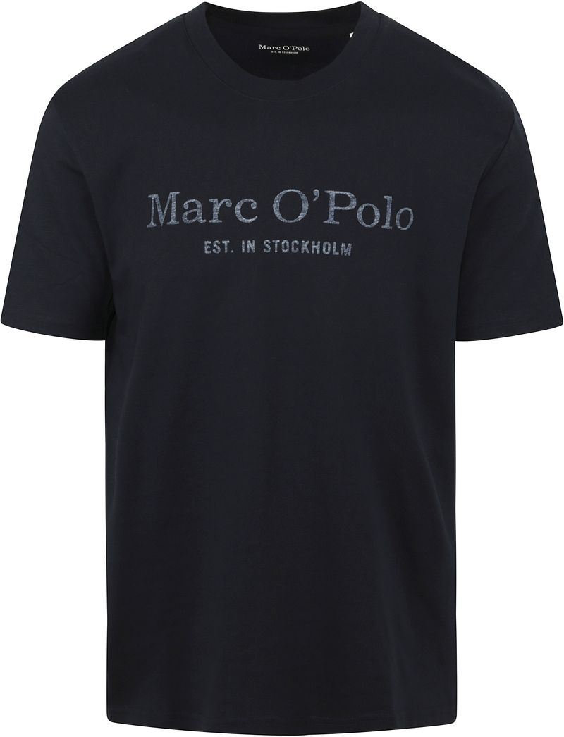 Marc O'Polo T-Shirt Logo Dunkelblau - Größe L