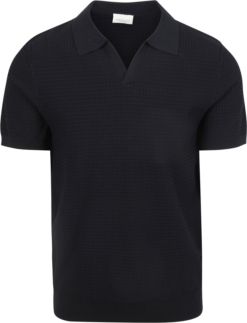 Profuomo Poloshirt Riva Structure Marine - Größe XXL