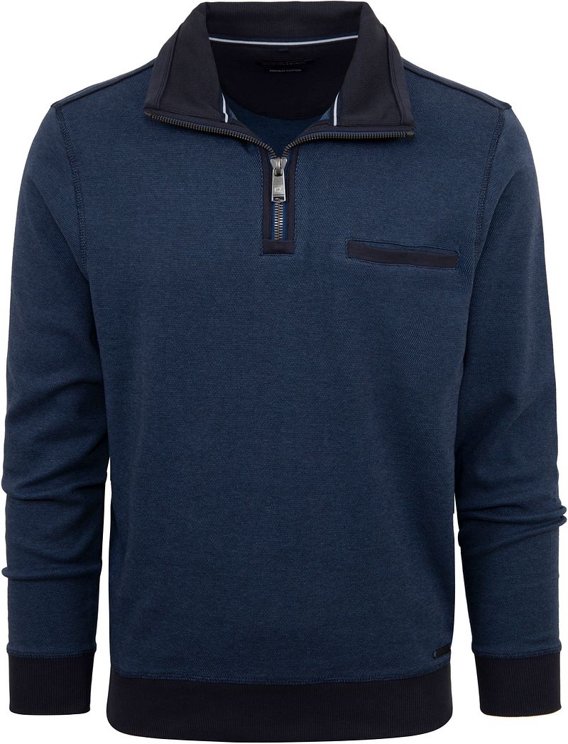 Casa Moda Halfzip Trui Blauw