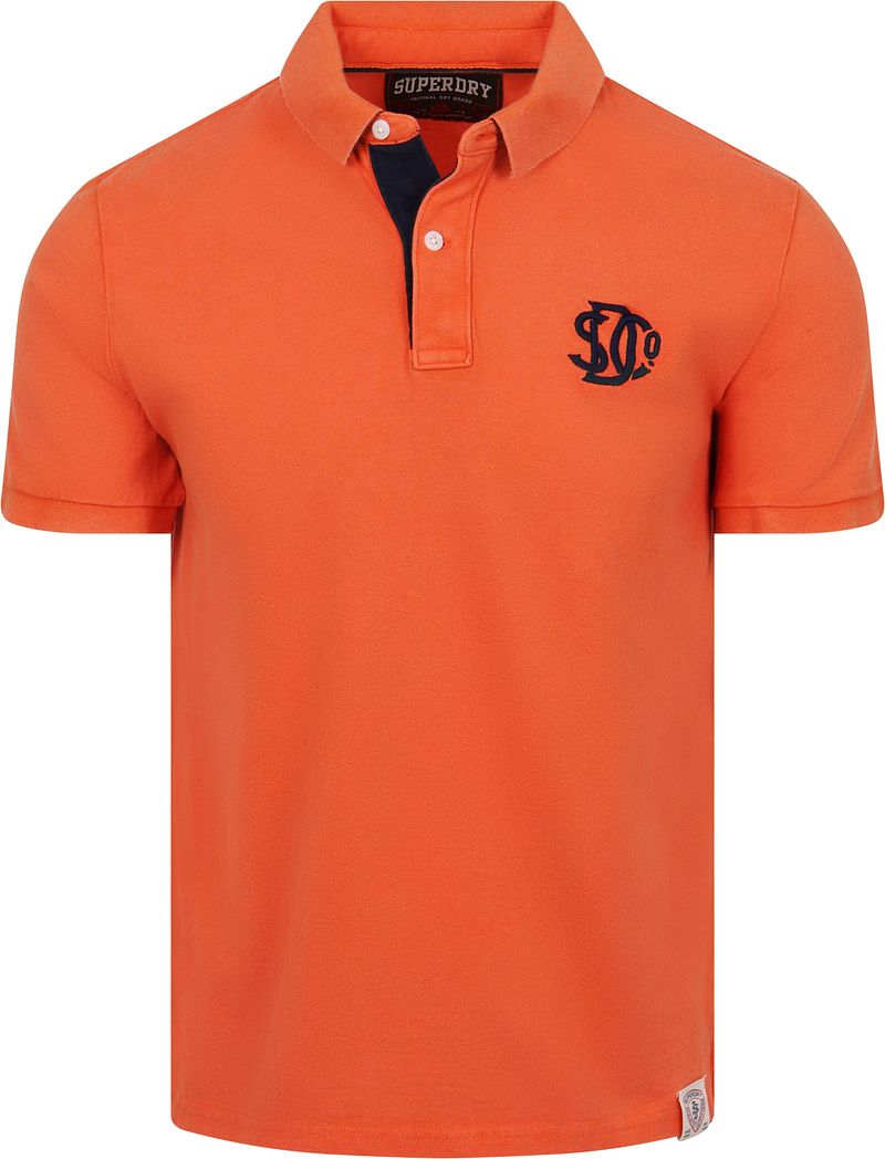 Superdry Polo Piqu&eacute; Monogram Oranje