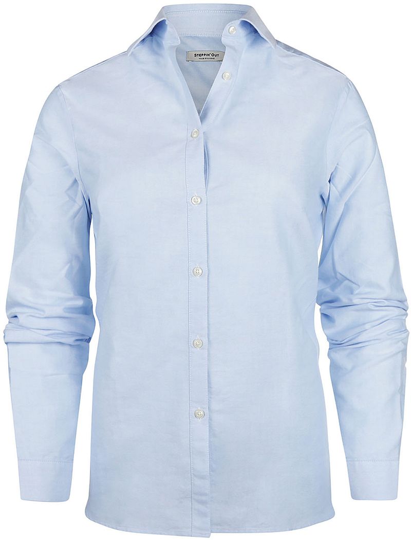 Steppin' Out Bluse Bibi Oxford Hellblau - Größe M