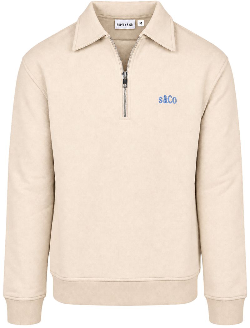 Supply & Co Sweat Polocollar Zip Aarav Braun - Größe S