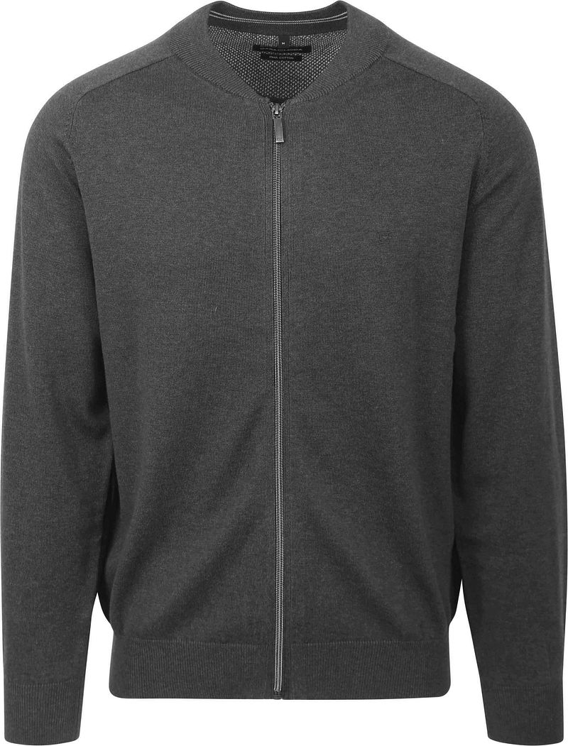 Casa Moda Strickjacke Zip Dunkelgrau - Größe 4XL günstig online kaufen