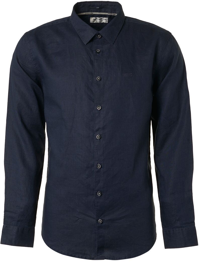 No Excess Overhemd Linnen Navy