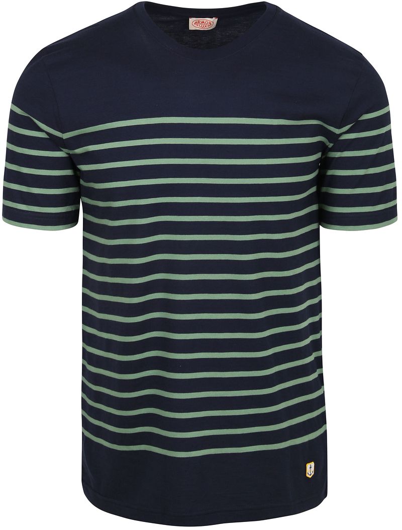 Armor-lux Etel T-Shirt Strepen Navy Groen