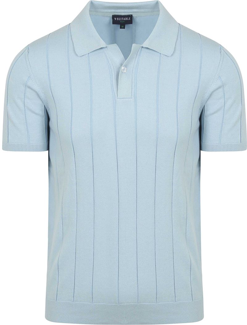Suitable Respect Polo Drop Needle Lichtblauw