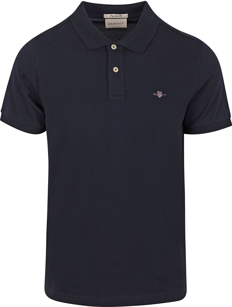 Gant Shield Piqué Poloshirt Navy - Größe 5XL günstig online kaufen