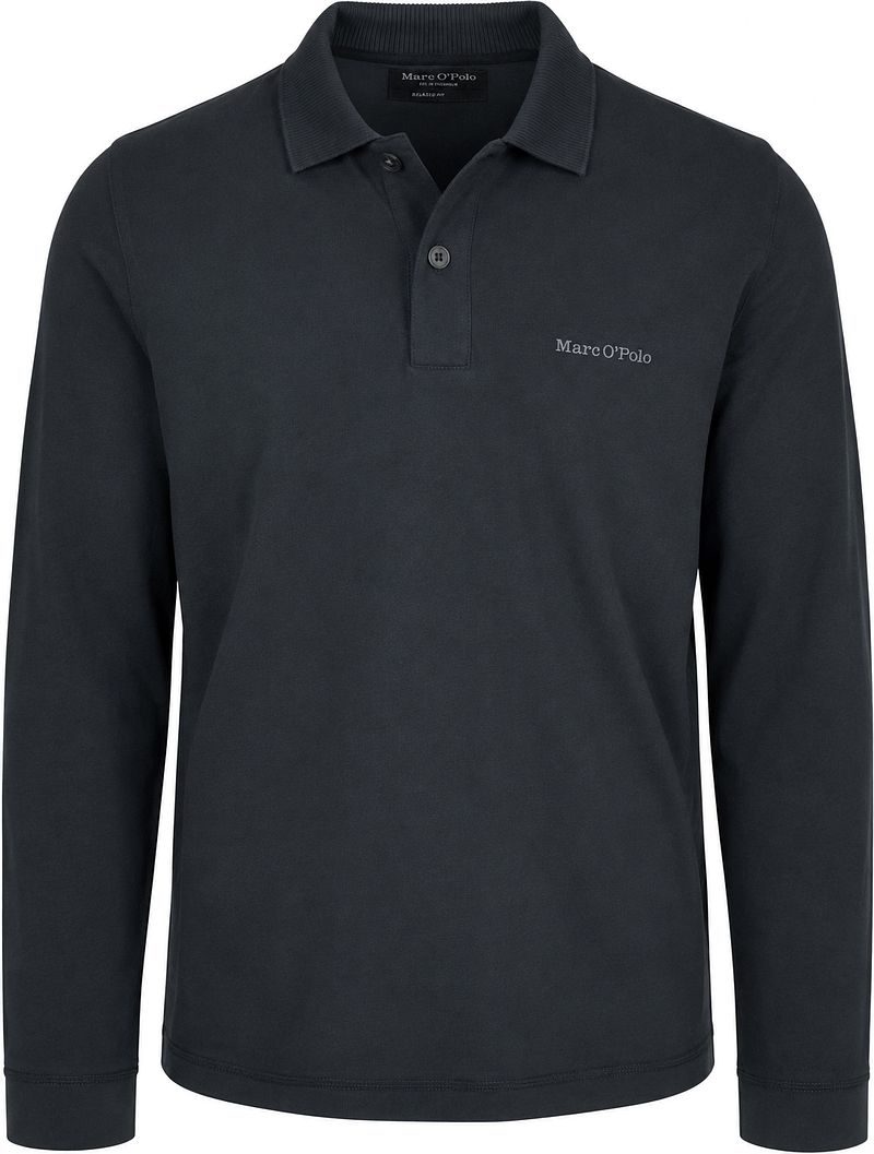 Marc O'Polo Longsleeve Heavy Poloshirt Peppercorn Grey