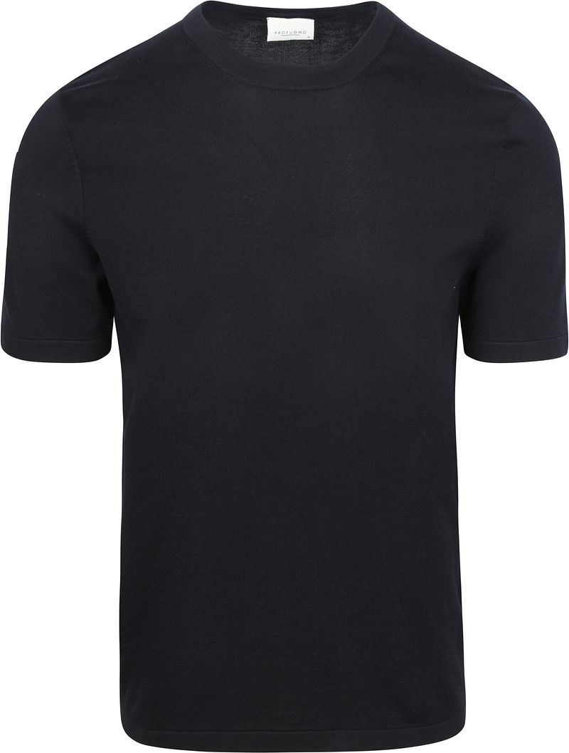 Profuomo Strick-T-Shirt Marine - Größe M