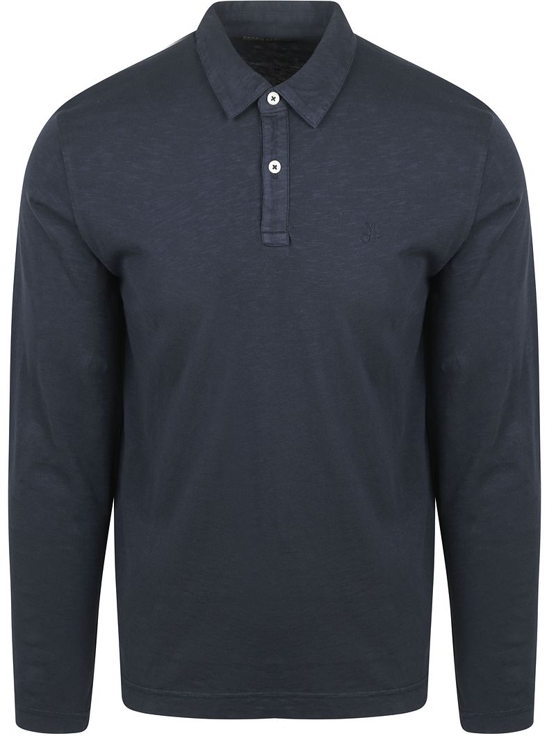 Marc O'Polo Longsleeve Poloshirt Navy - Größe XXL günstig online kaufen