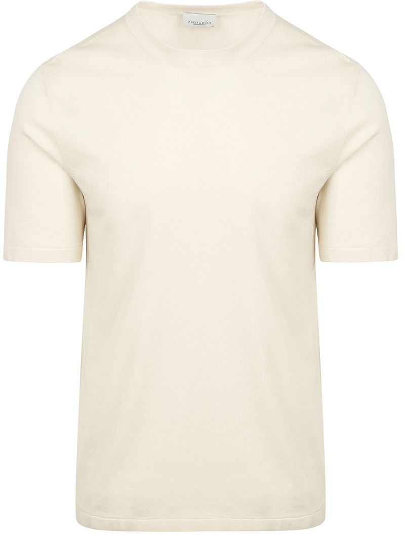 Profuomo Strick-T-Shirt Ecru - Größe L