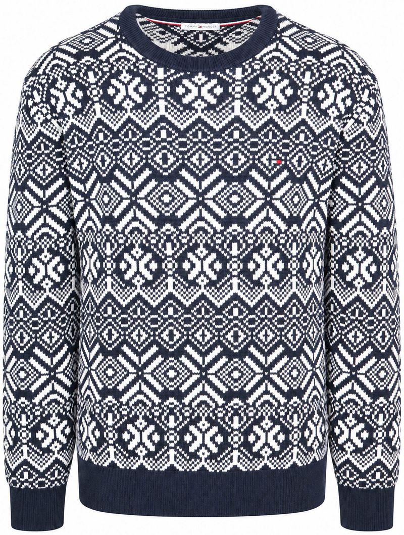 Tommy Hilfiger Aop Fairisle Cotton Crew Neck, Blue - Bild 4
