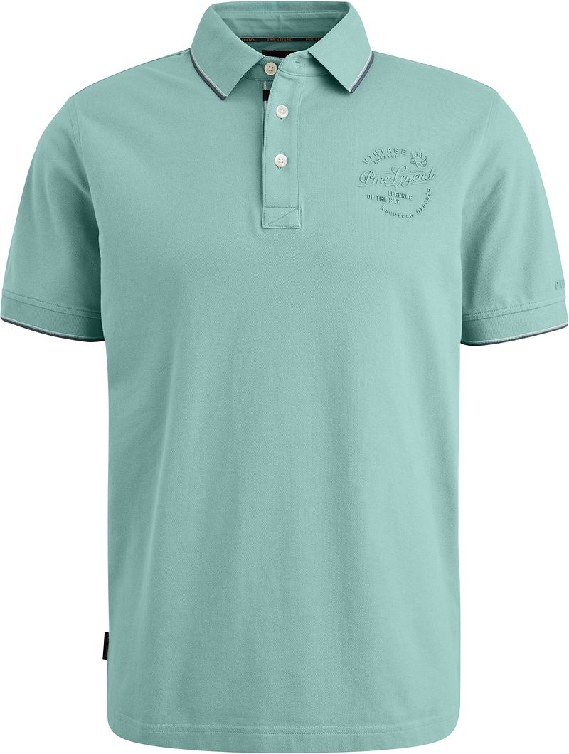 PME Legend Poloshirt Piqué Logo Hellblau - Größe M