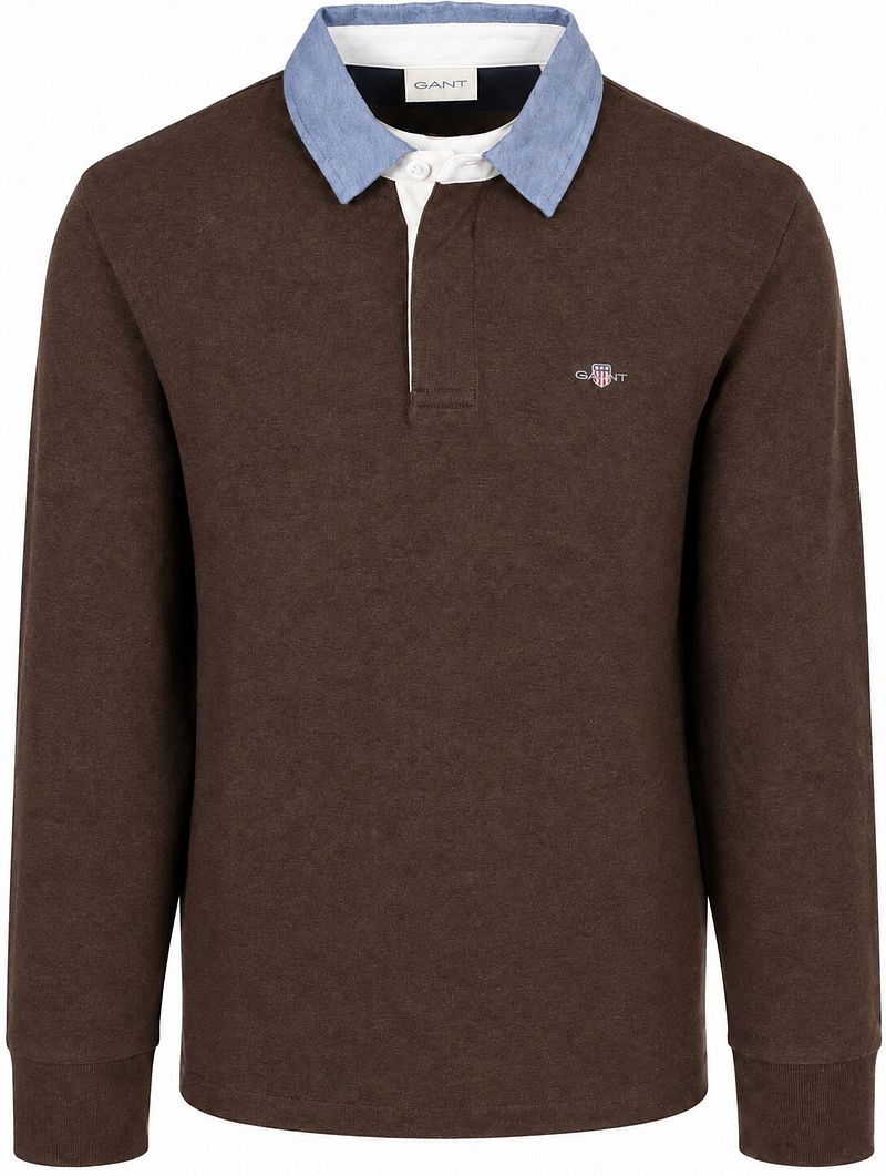 Gant Rugger Shield Chambray Polo Bruin