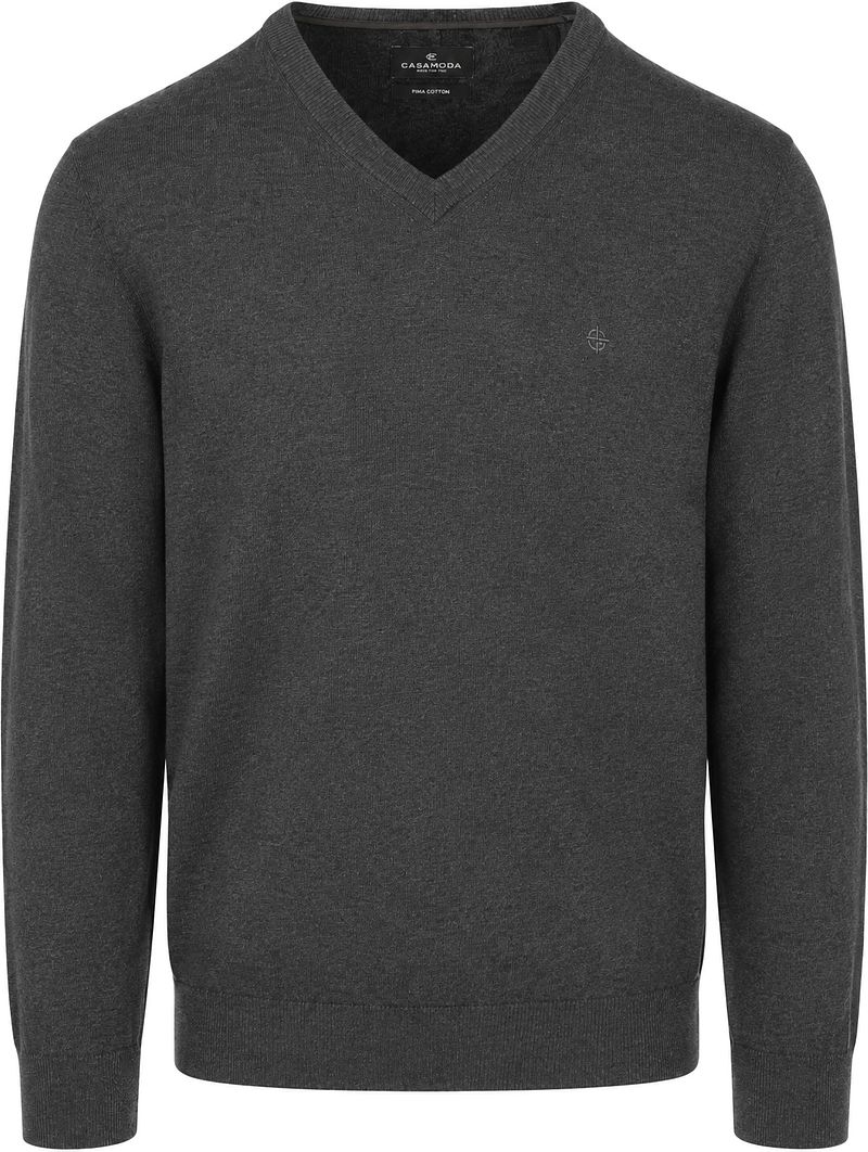 Casamoda Pullover V-Hals Antra
