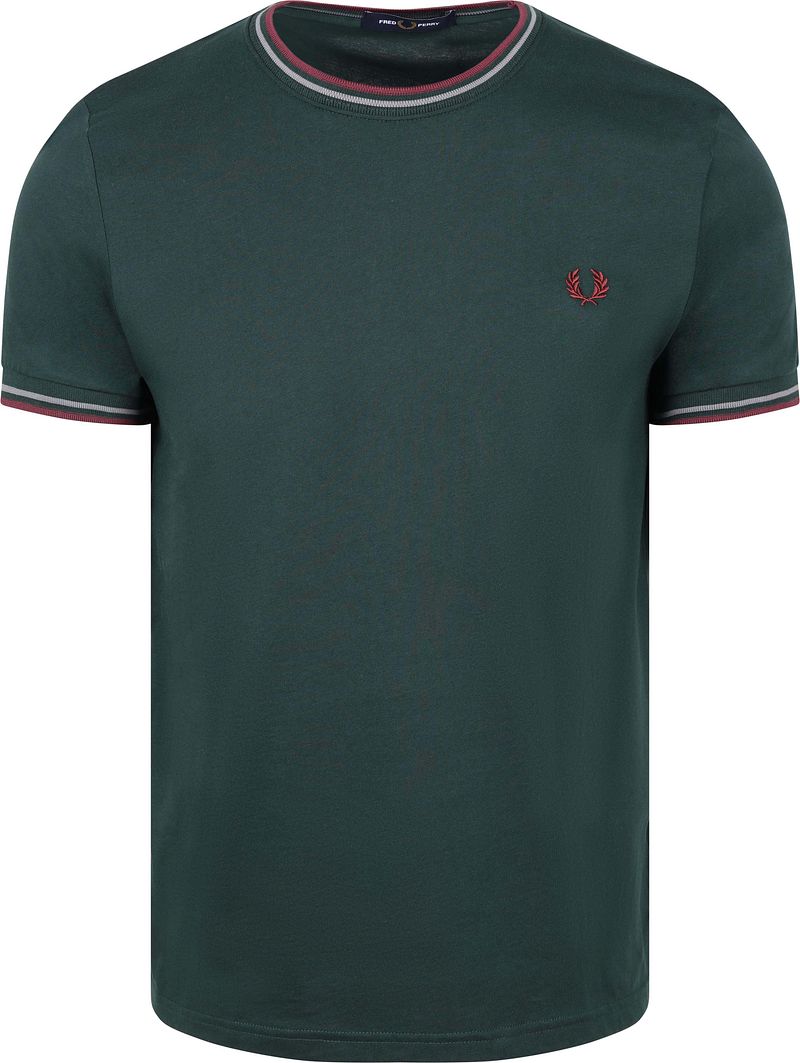 Fred Perry Twin Tipped T-shirt Donkergroen 85A