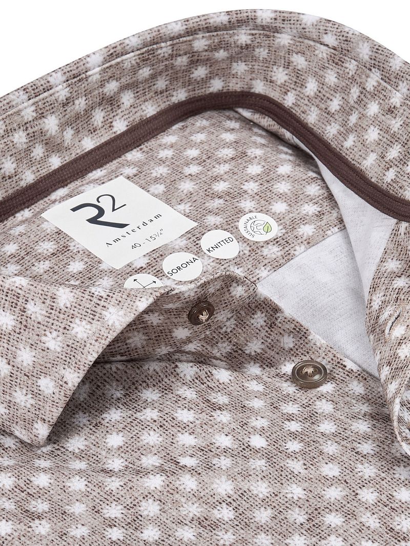 R2 Hemd Sorona Flower Druck Beige - Größe 38 günstig online kaufen