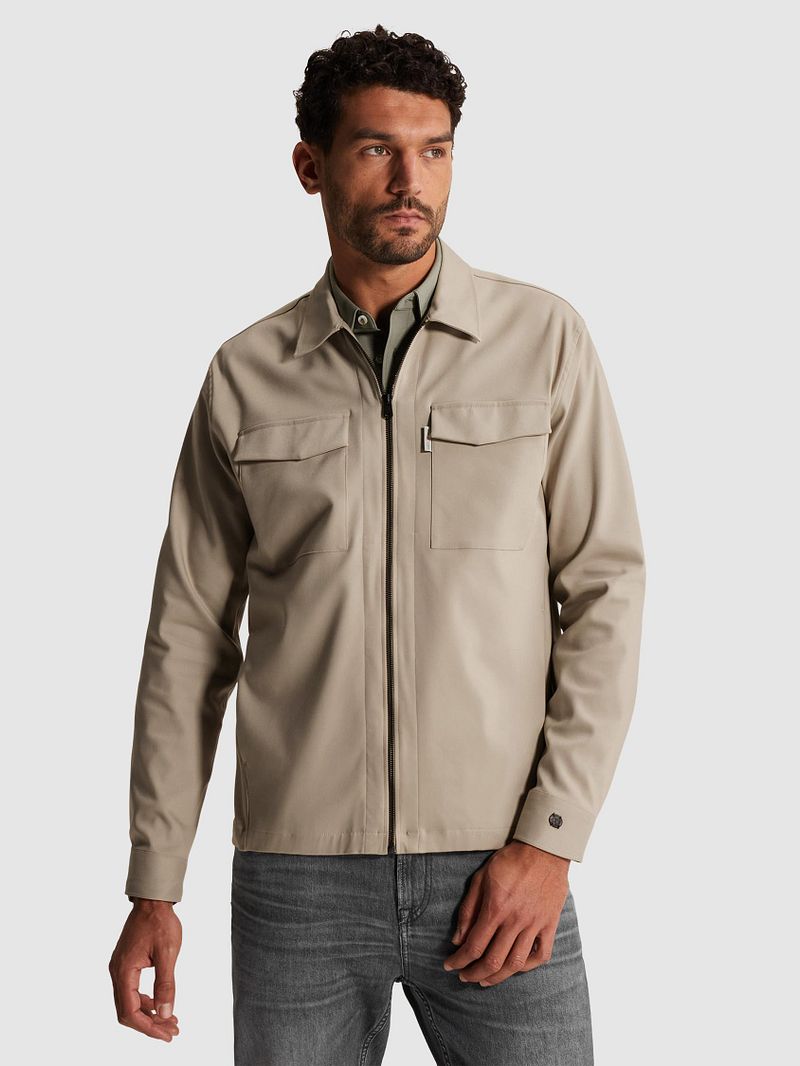 Cast Iron Tech Overshirt Zip Beige - Größe S günstig online kaufen