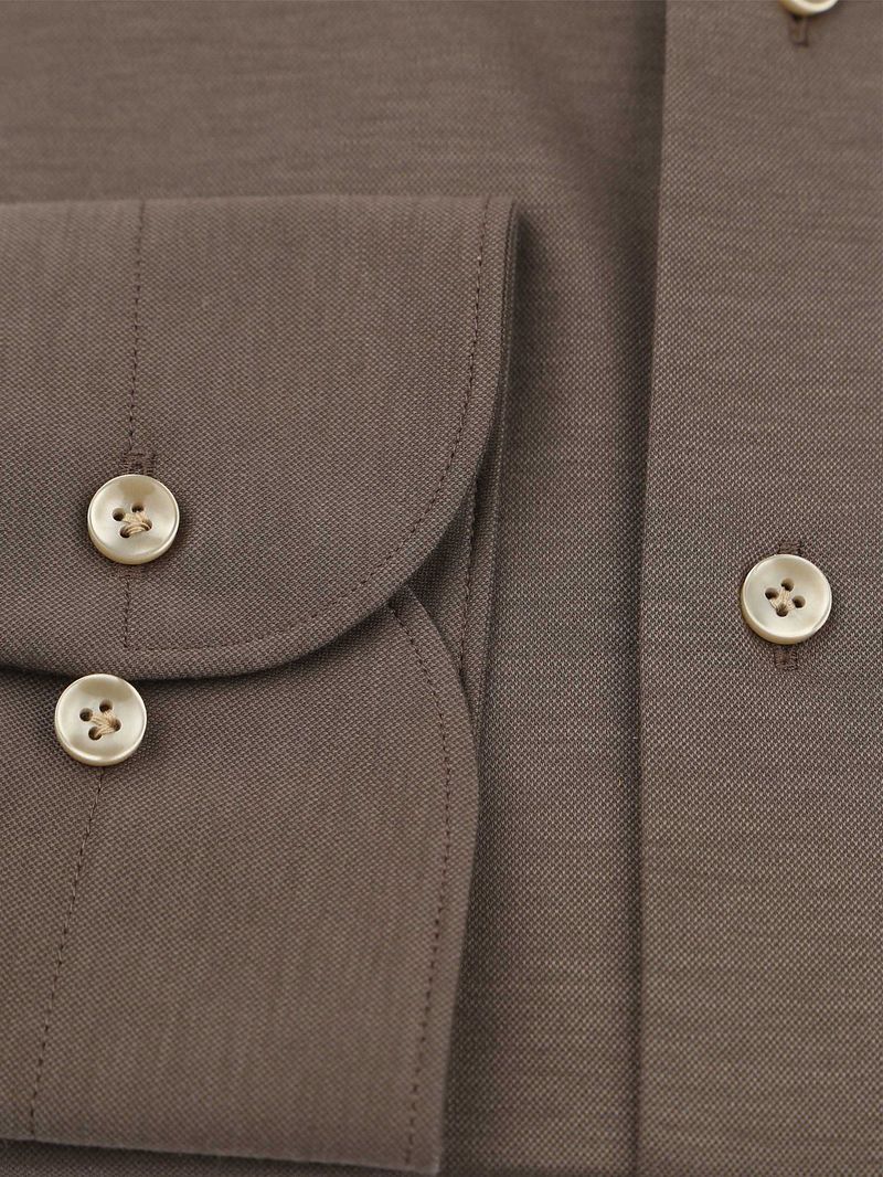 Profuomo Japanese Knitted Hemd Braun - Größe 42 günstig online kaufen